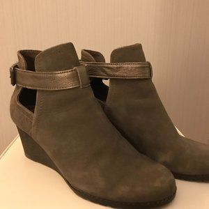 Greyish Olive suede bootie size 10